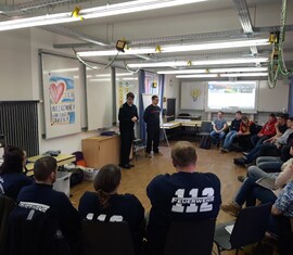 Eröffnung des JuLeiCa Teil 1 Seminares am 16.02.2019 im ABK Forst (Lausitz) durch den Vorsitzenden des Kreis&shy;feuerwehr&shy;verbandes Spree-Neiße e.V.