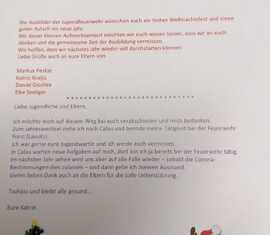 Brief der Jugendwarte an die Jugendlichen zum Jahresabschluss 2020