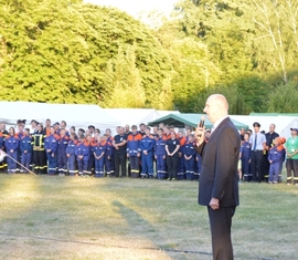 Ministerpräsident des Landes Brandenburg Dr. Dietmar Woidke überbringt seine Grußwarte an die Lagerteilnehmer