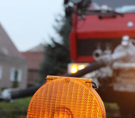 Die Sicherung der Einsatzstelle gehört bei jedem Einsatz dazu