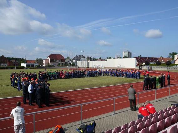 Eröffnung der Kreismeisterschaften in den Pokaldisziplinen auf dem Sportplatz Guben Obersprucke.